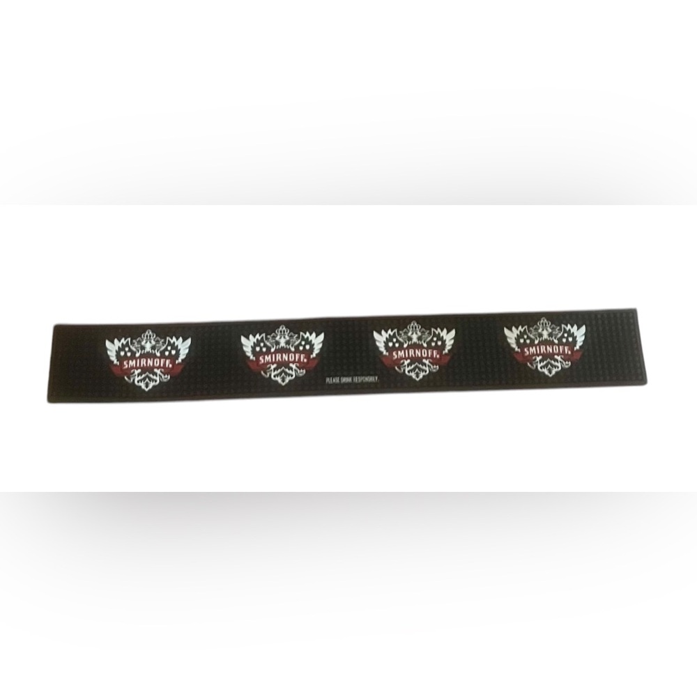 Smirnoff Vodka Bar Mat - Durable Rubber Bar Service Drink Rail Runner Spill Mat